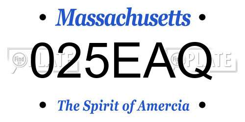 025EAQ Massachusetts License Plate