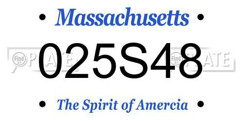 025S48 Massachusetts License Plate