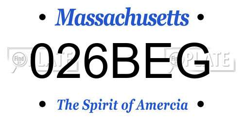 026BEG Massachusetts License Plate
