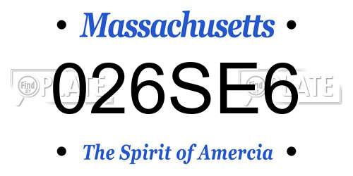 026SE6 Massachusetts License Plate