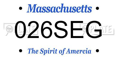 026SEG Massachusetts License Plate