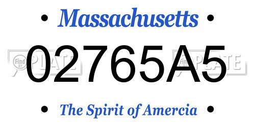 02765A5 Massachusetts License Plate