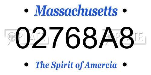 02768A8 Massachusetts License Plate