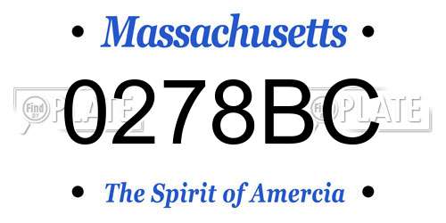 0278BC Massachusetts License Plate