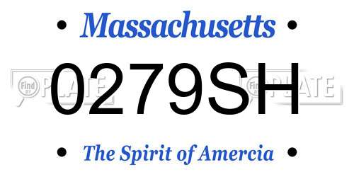 0279SH Massachusetts License Plate