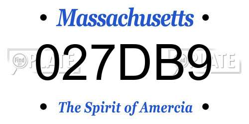 027DB9 Massachusetts License Plate