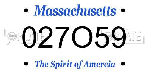 027O59 Massachusetts License Plate