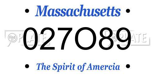 027O89 Massachusetts License Plate
