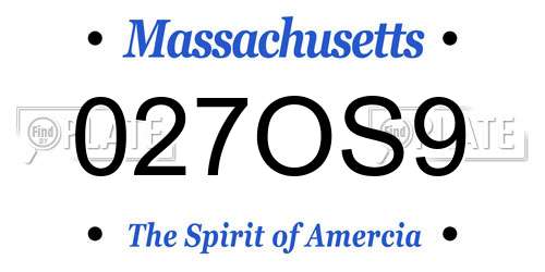 027OS9 Massachusetts License Plate