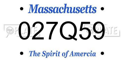 027Q59 Massachusetts License Plate