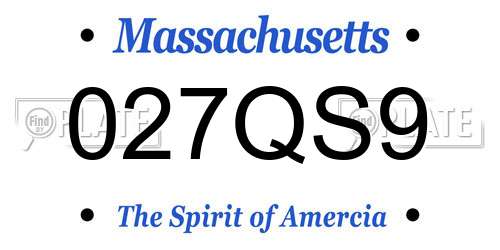 027QS9 Massachusetts License Plate