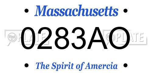 0283AO Massachusetts License Plate