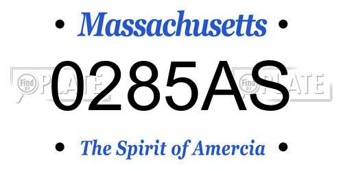 0285AS Massachusetts License Plate