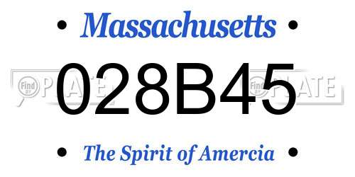 028B45 Massachusetts License Plate