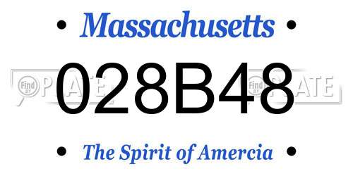 028B48 Massachusetts License Plate