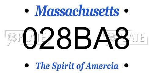 028BA8 Massachusetts License Plate