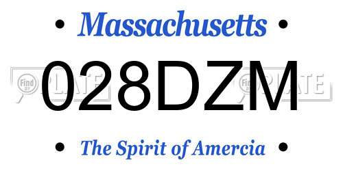 028DZM Massachusetts License Plate