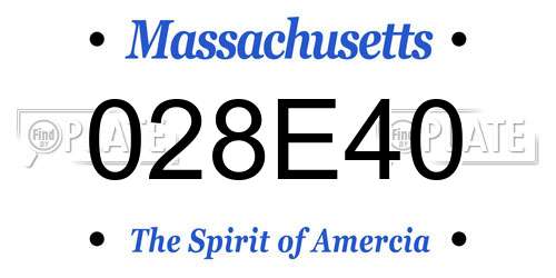 028E40 Massachusetts License Plate
