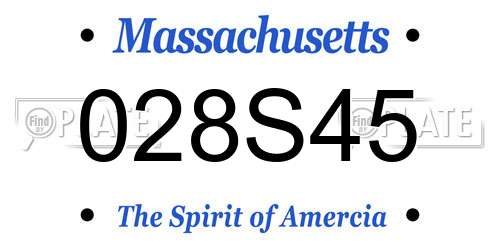 028S45 Massachusetts License Plate
