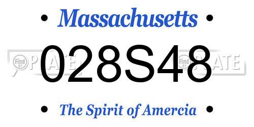 028S48 Massachusetts License Plate
