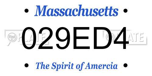 029ED4 Massachusetts License Plate
