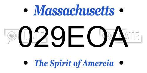 029EOA Massachusetts License Plate