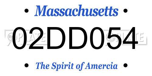 02DD054 Massachusetts License Plate