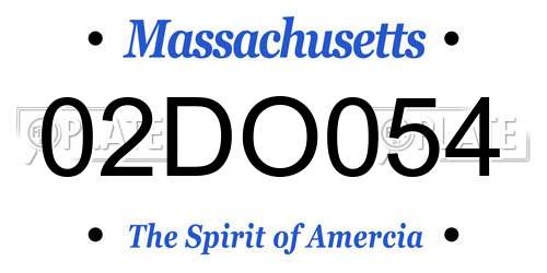 02DO054 Massachusetts License Plate