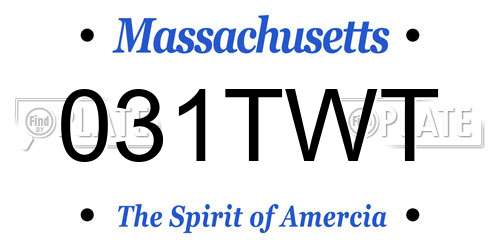 031TWT Massachusetts License Plate