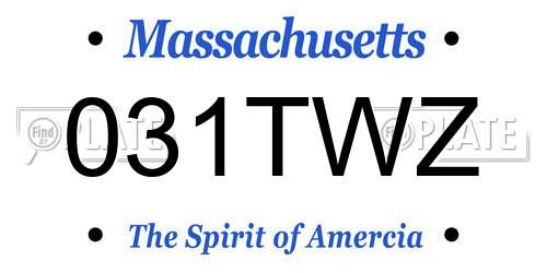 031TWZ Massachusetts License Plate