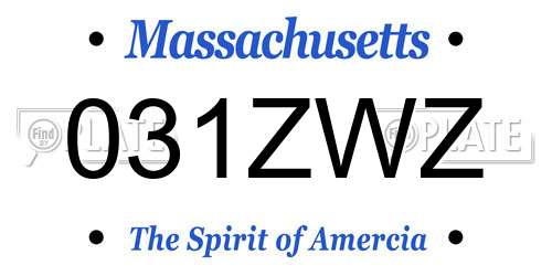 031ZWZ Massachusetts License Plate
