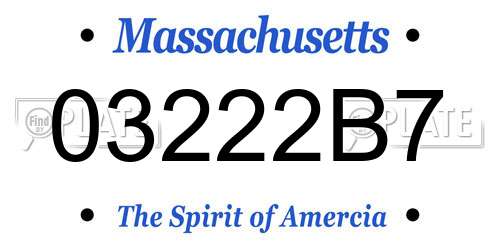 03222B7 Massachusetts License Plate