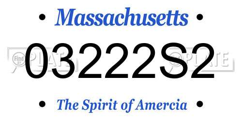 03222S2 Massachusetts License Plate