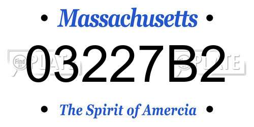03227B2 Massachusetts License Plate