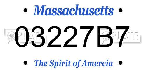 03227B7 Massachusetts License Plate