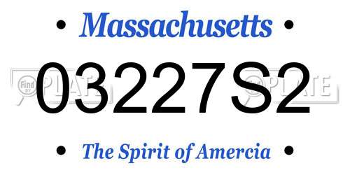 03227S2 Massachusetts License Plate