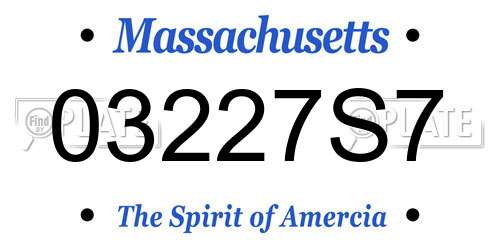 03227S7 Massachusetts License Plate