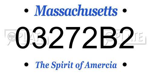 03272B2 Massachusetts License Plate