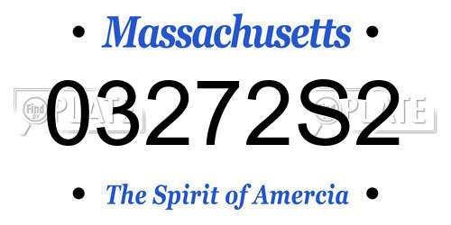 03272S2 Massachusetts License Plate