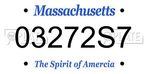 03272S7 Massachusetts License Plate