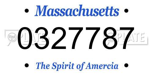 0327787 Massachusetts License Plate