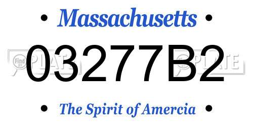 03277B2 Massachusetts License Plate