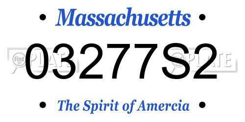 03277S2 Massachusetts License Plate