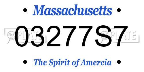 03277S7 Massachusetts License Plate