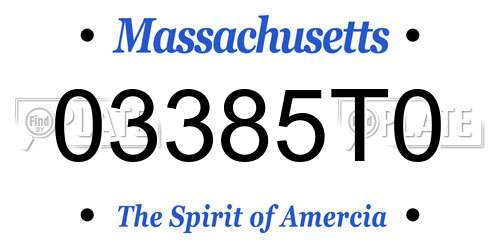 03385T0 Massachusetts License Plate
