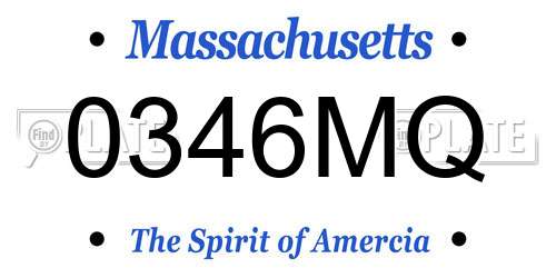 0346MQ Massachusetts License Plate