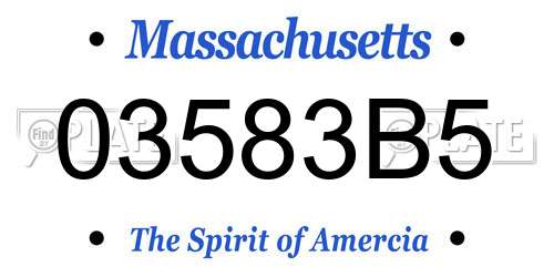 03583B5 Massachusetts License Plate