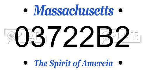 03722B2 Massachusetts License Plate