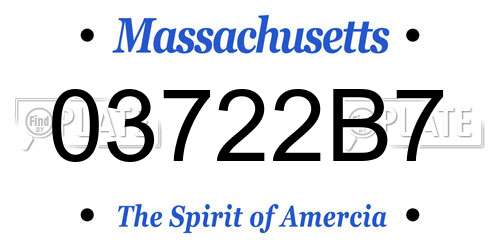 03722B7 Massachusetts License Plate