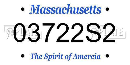03722S2 Massachusetts License Plate